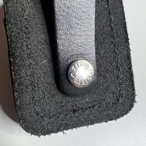 Zippo Black Leather Lighter Case Pouch with Belt Loop & Snap Closure – Genuine - Picture 2 of 4